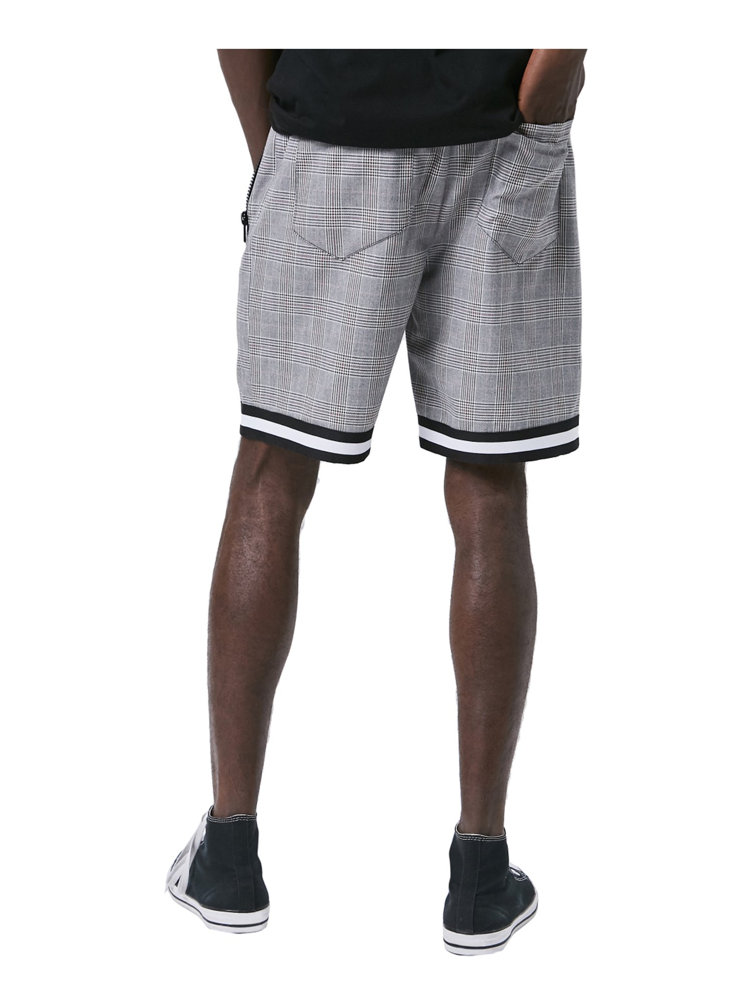 Forever 21 Grey Regular Fit Checks Shorts
