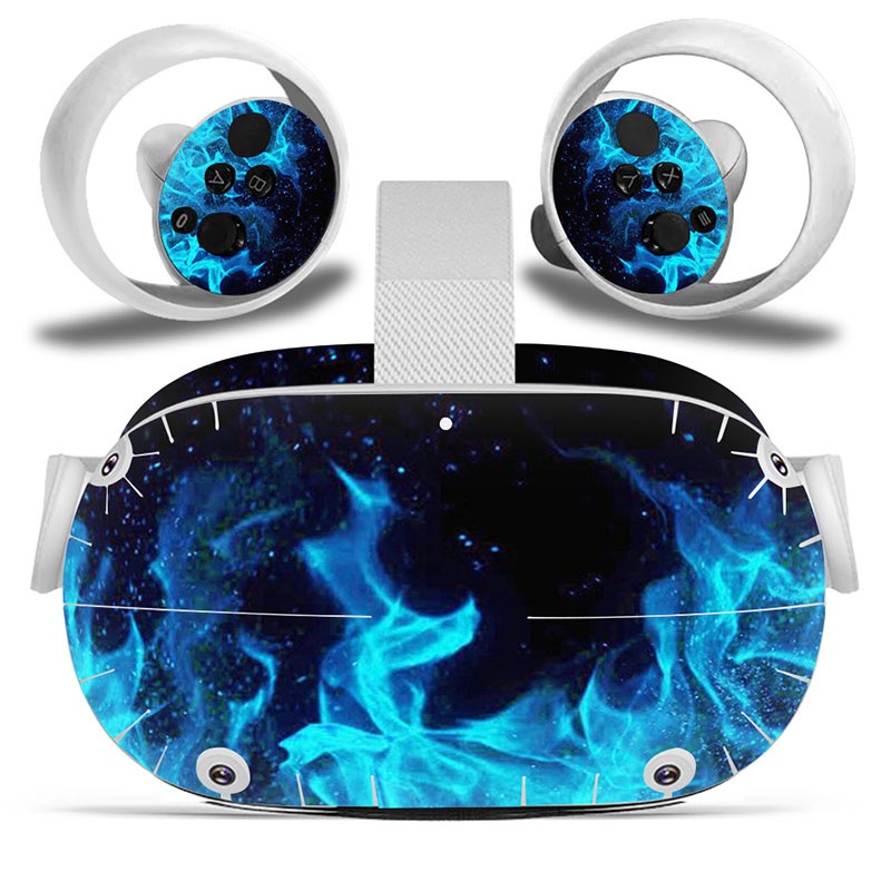 Amify Vinyl Skin Sticker for Oculus Quest 2 VR Headset Controller PVC Decals Cute Cartoon Wrap Cover for Oculus Quest 2 Accessories