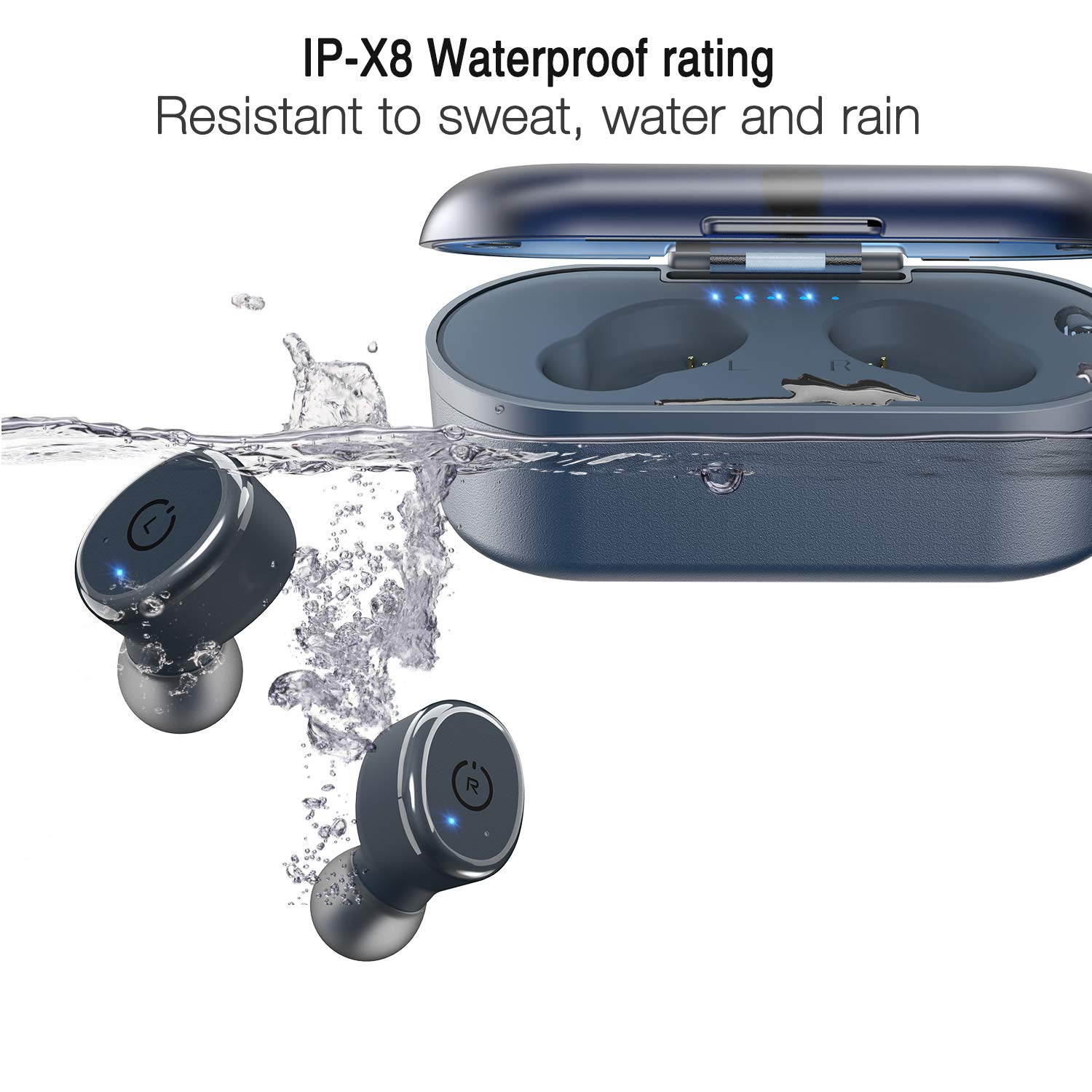 TOZO T10 Bluetooth 5.0 Wireless Earbuds with ?Wireless Charging Case Waterproof TWS Stereo Headphones in-Ear Built-in Mic Headset Premium Sound with Deep Bass for Sport