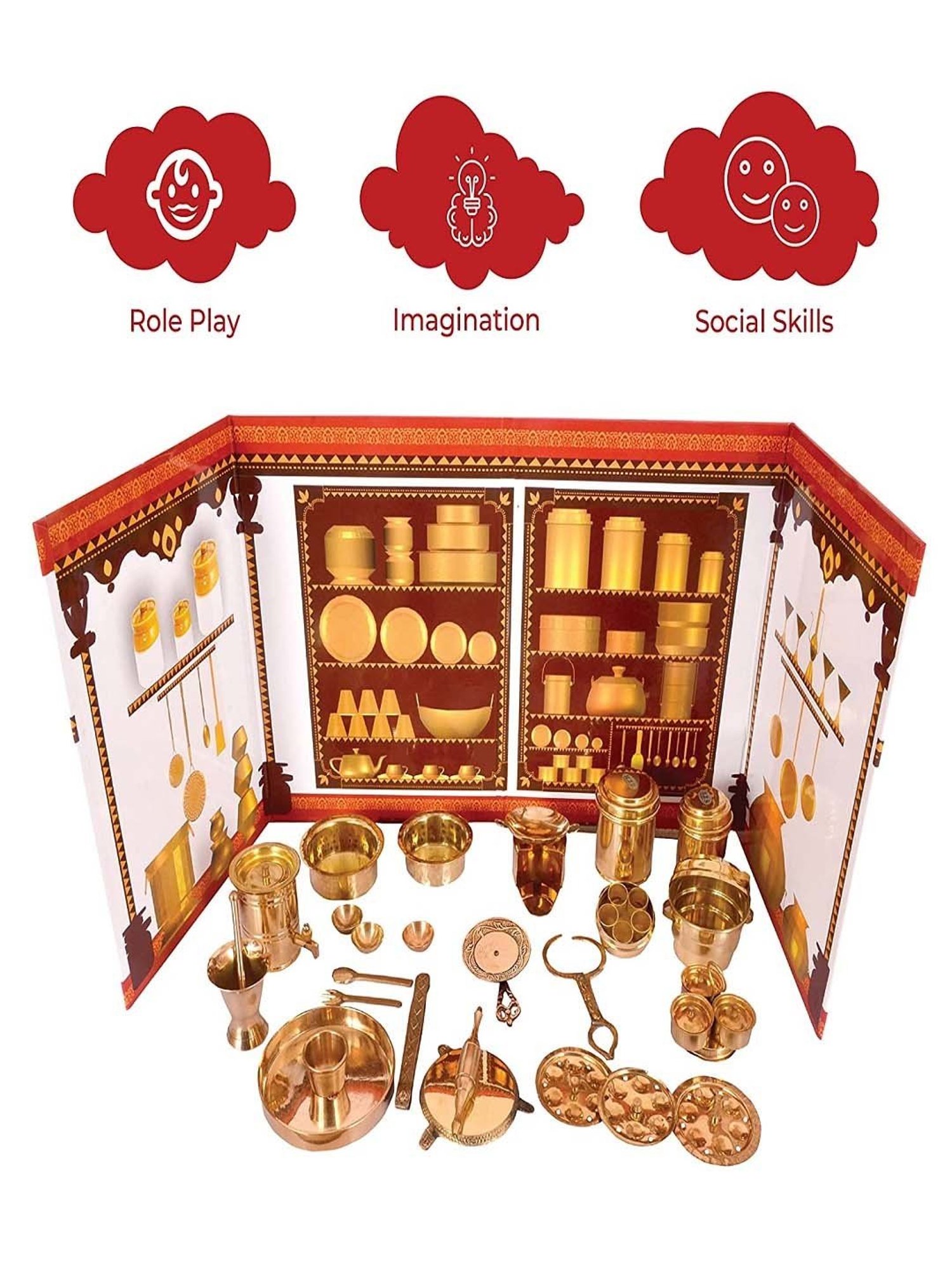 Desi Toys Kids Metallic Metal Kitchen Set