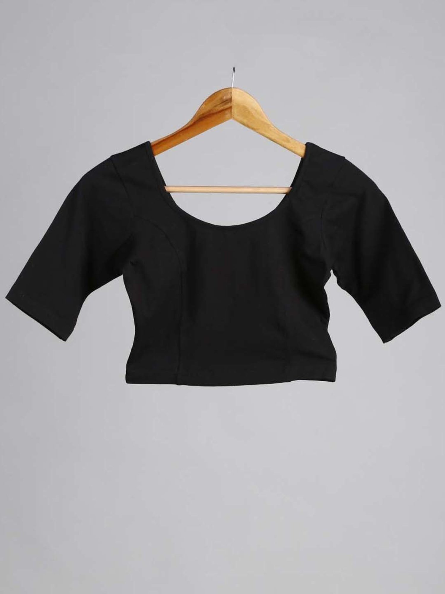Swtantra Black Half Sleeves Blouse