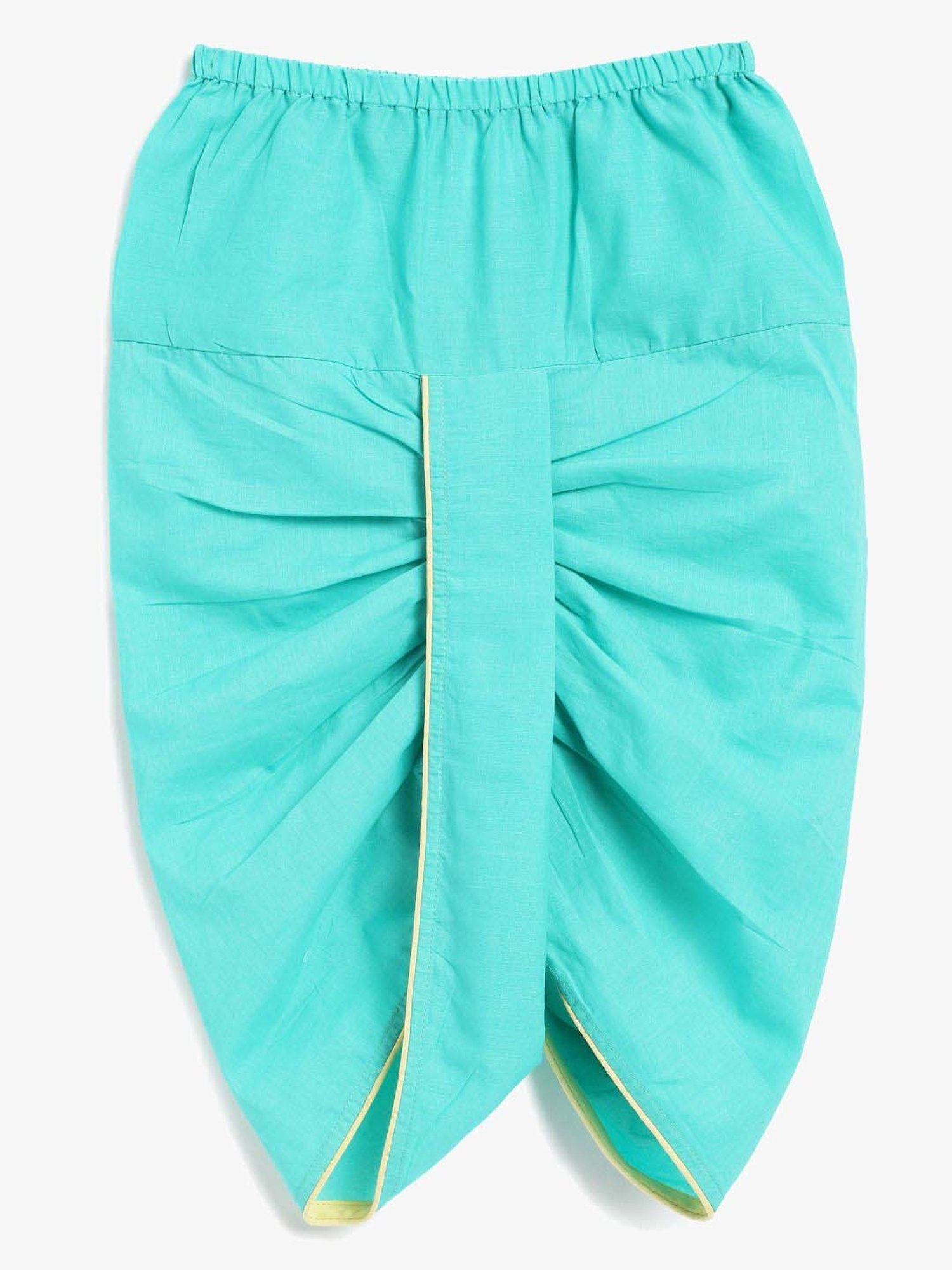 Campana Kids Yellow & Blue Cotton Printed Full Sleeves Kurta & Dhoti