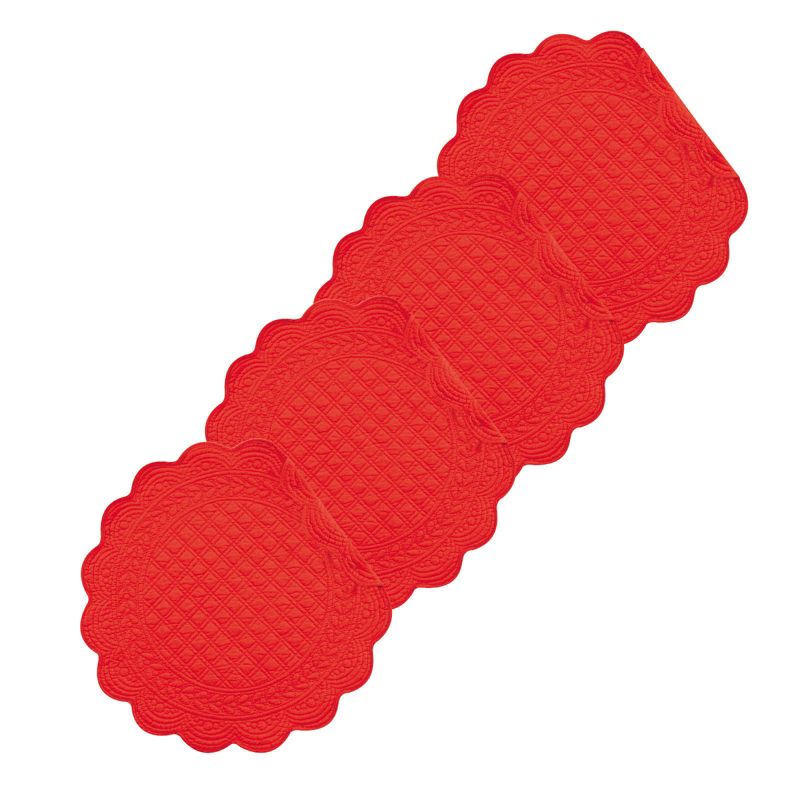 10 Pieces 14.4" Gold Leaf-Shaped Vinyl Placemats, Washable Table Mats Set for Party Decorations and Catering Events