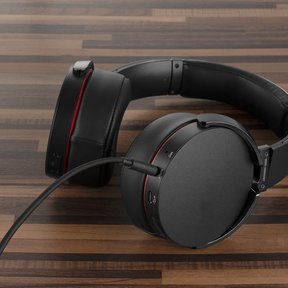 Geekria QuickFit Audio Cable for SONY WH-1000XM4 WH-1000XM3 WH-XB900N WH-CH710N WH-CH700N WH-H910N MDR-XB950BT MDR-1AM2 MDR-100ABN Headphones Cable, 3.5mm AUX Replacement Stereo Cord (Black 5.6FT)