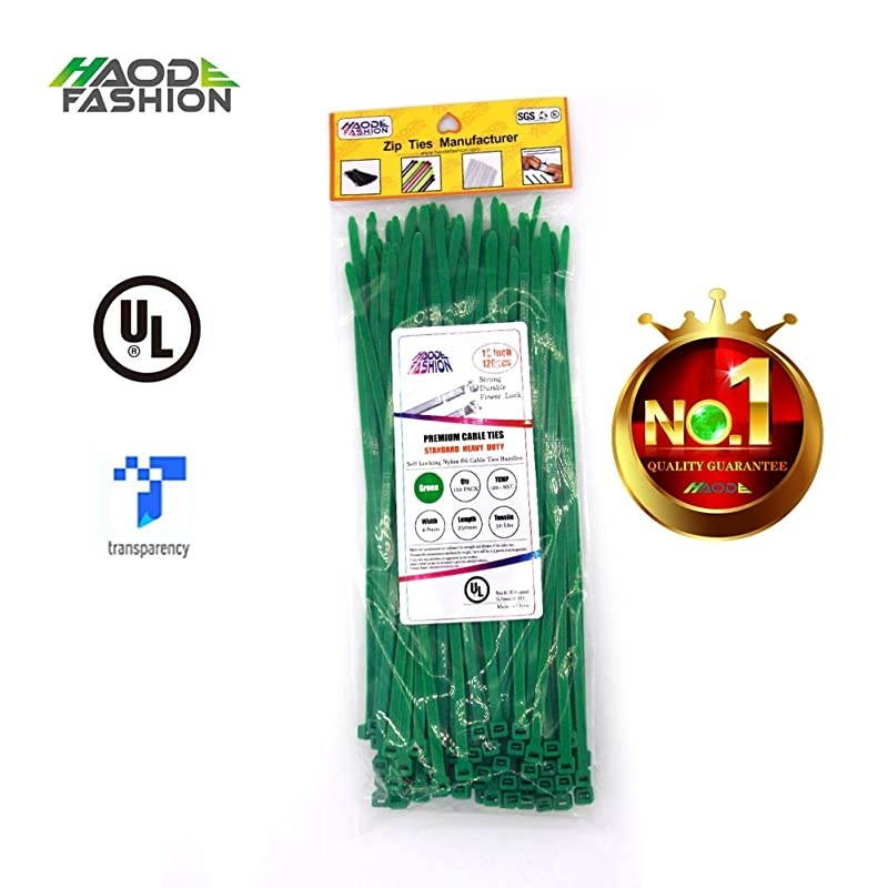 Strong 10 Inch 120 Strips Dark Green Cable Zip Ties Upgrade Heavy Duty 50 LBS Fastening Artificial Greenery Plant Electric Cord Management Wire Zip Ties Garden Plant Ties UV Resistant Outdo