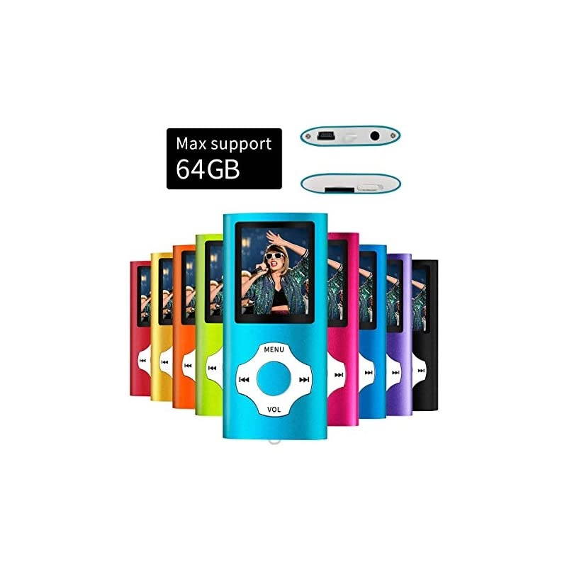 Support TF Card USB Port Slim Small Multi-Lingual Selection 1.8 LCD Portable MP3/MP4, MP3 Player, MP4 Player, Video Player, Music Player, Media Player, Audio Player Blue