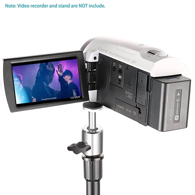 Video Camera Digital Recorder Adapter with Mini Ball Head360 Degree Pan and 180 Degree Tilt Movement for Connecting 14inch Thread Camera Camcorder Recorder with 58inch Mic Stand or Boom