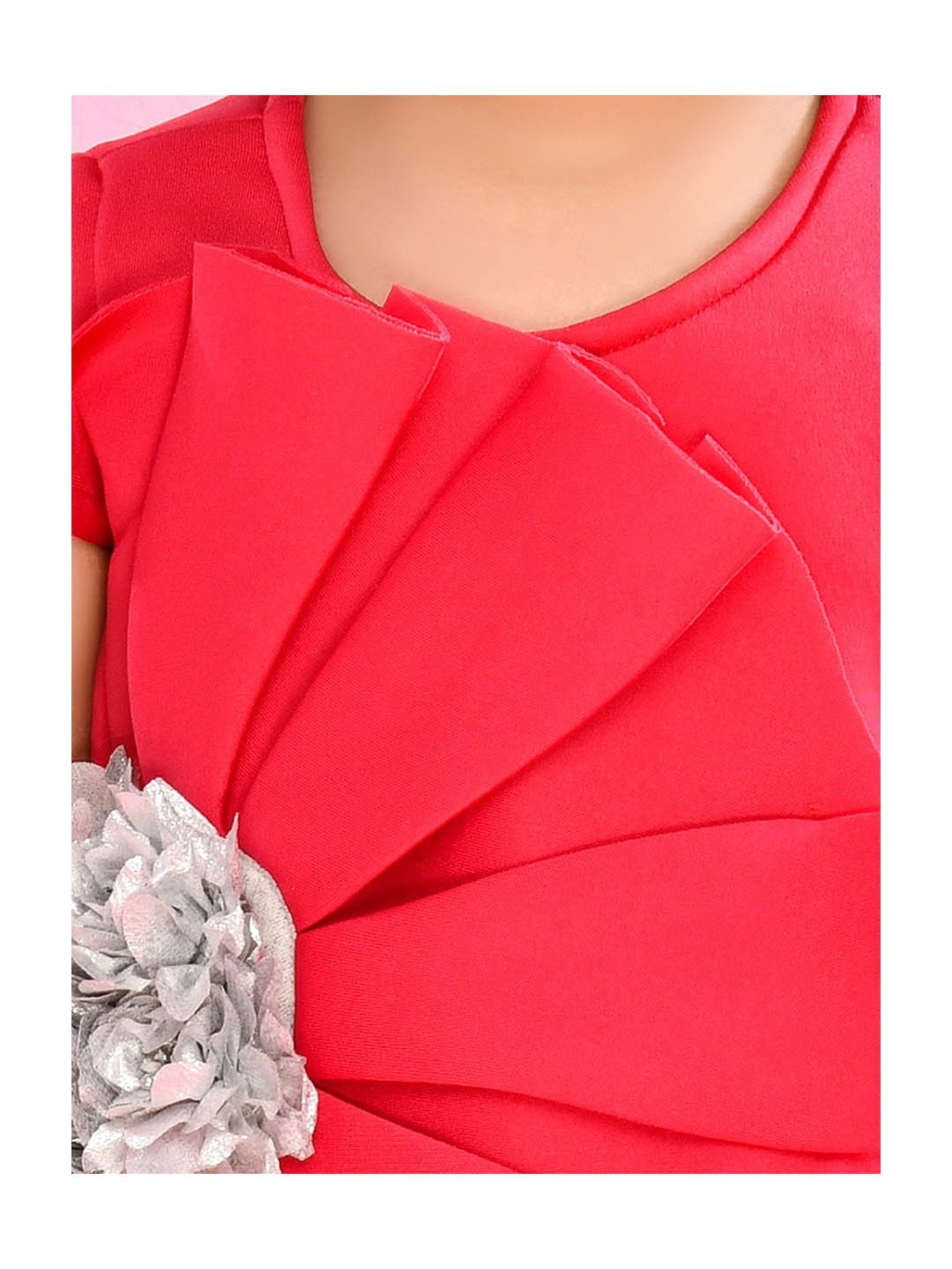 Saka Designs Kids Fushcia Applique Dress