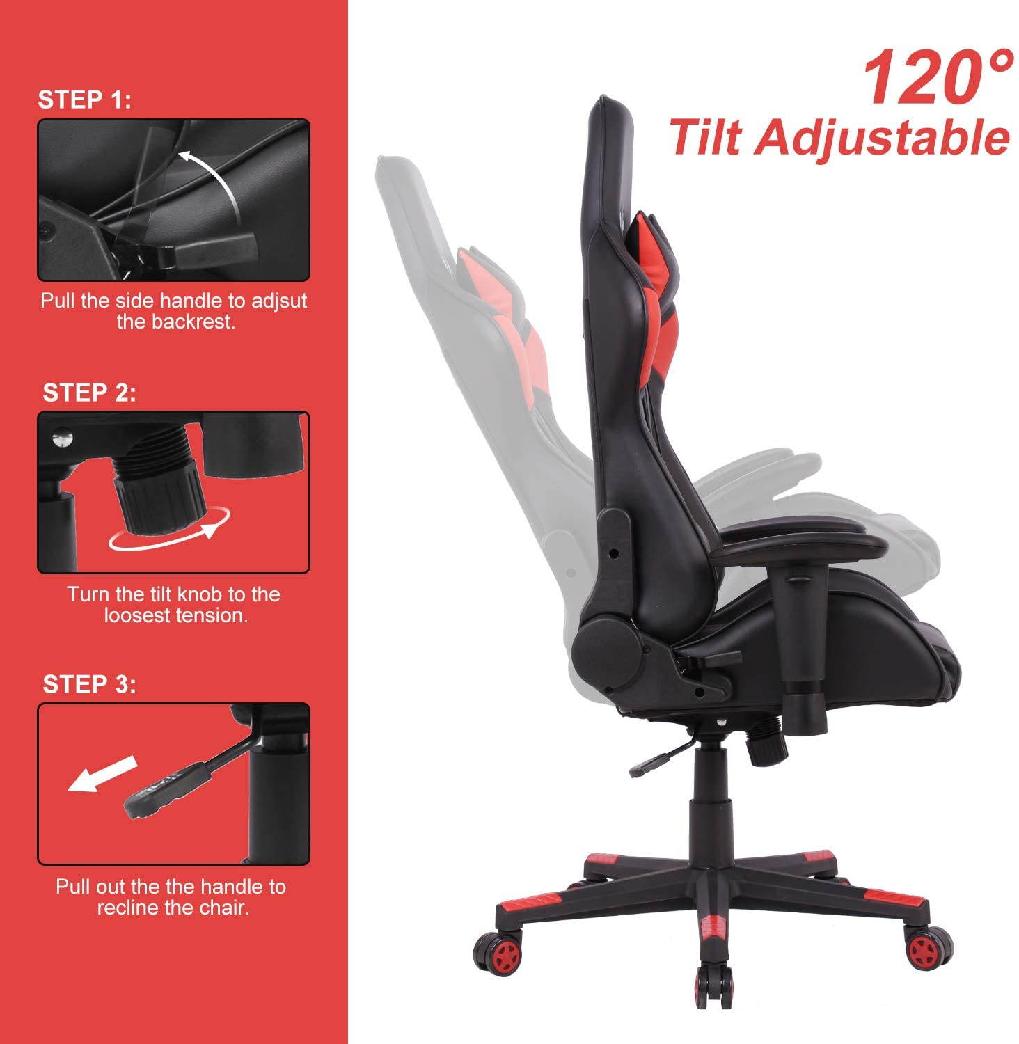 Gaming Chair Racing Video Game Chairs High Back Ergonomic Office Computer Desk Chair with Headrest