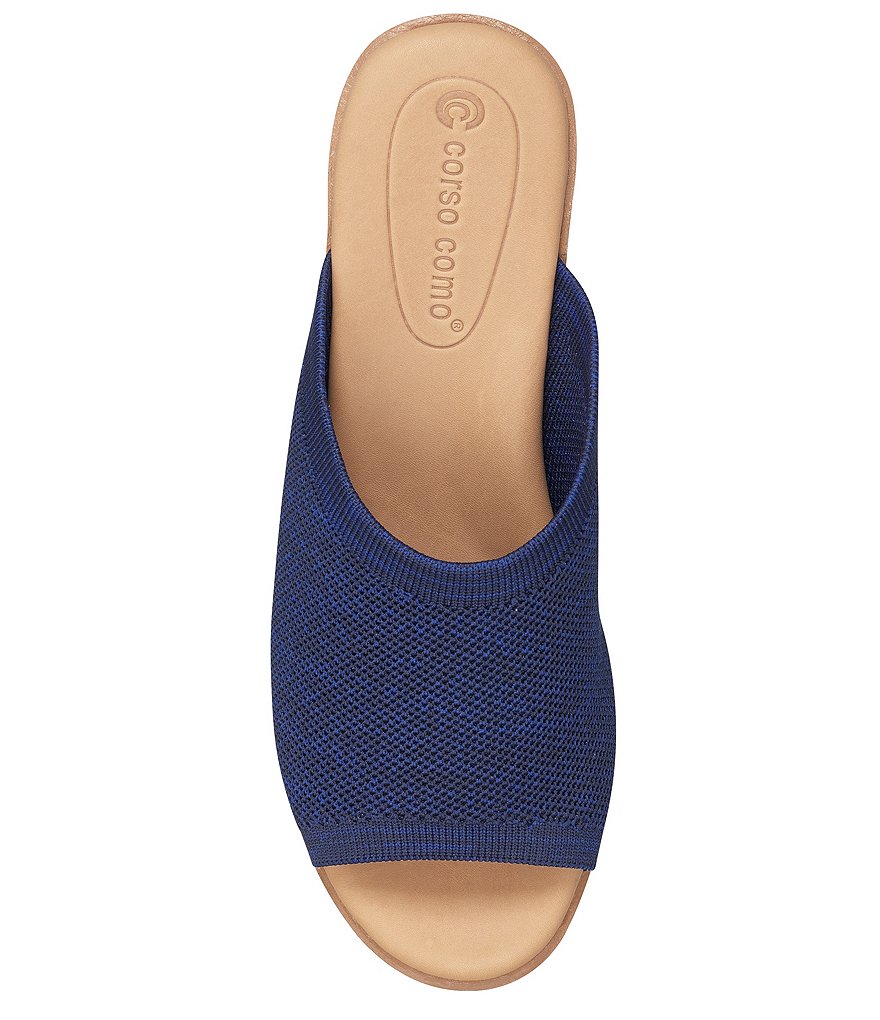 CC Corso Como Ditya Two-Tone Knit Slide Wedge Sandals