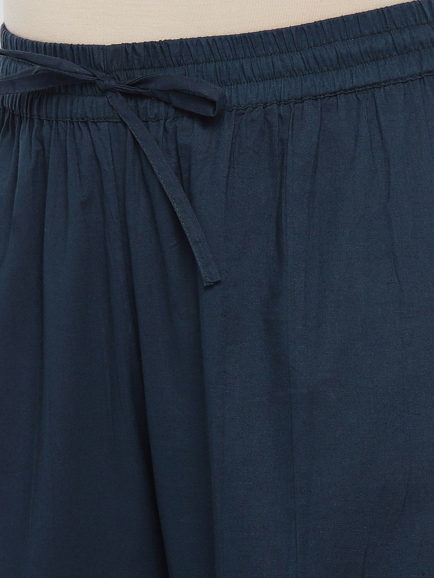 Sringam Blue Cotton Printed Kurta Sharara Set