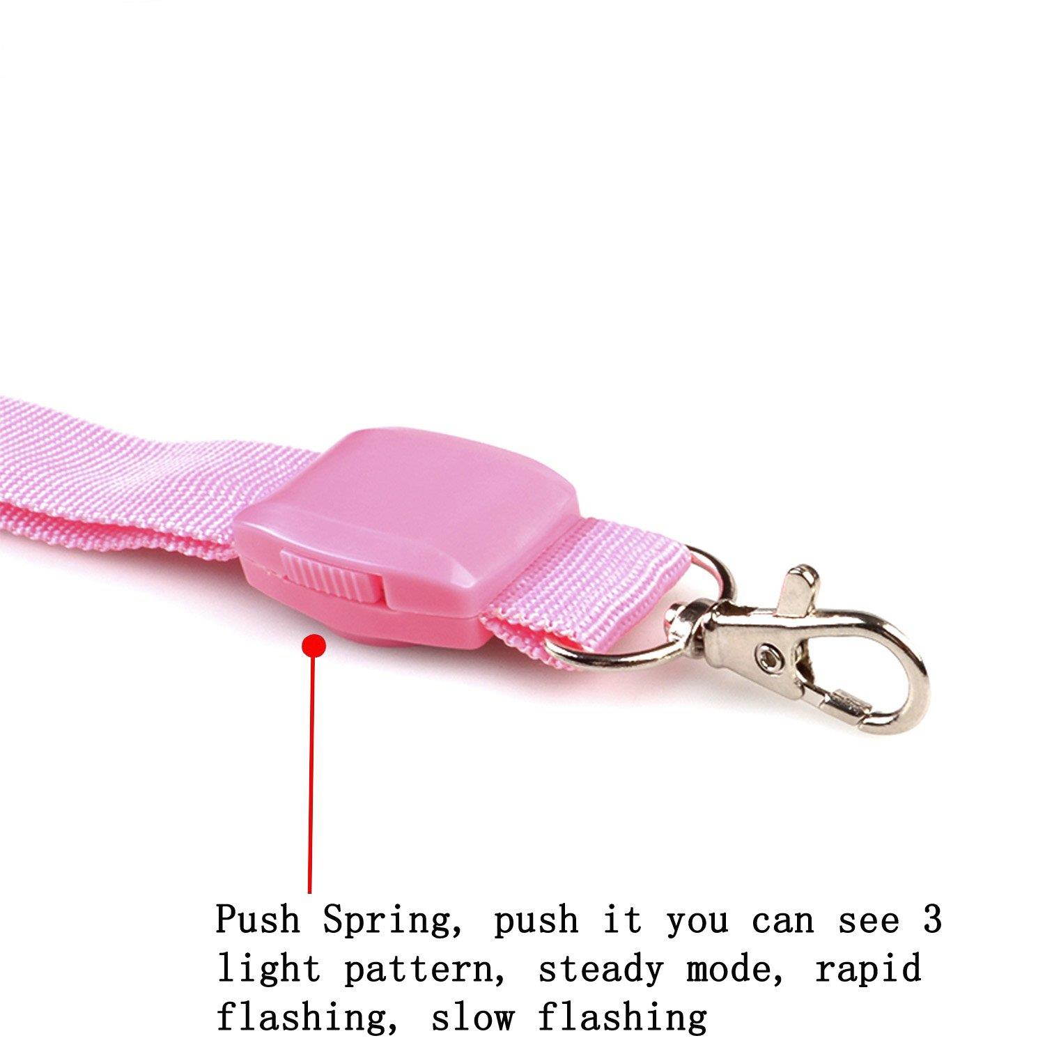 LED Light Up Flashing Lanyard Keychain Holder Keyring Neck Straps Band Necklace Make You Being Seen and Charming at Night for ID Cards Badges Business ID Keys Students Office Worker, Orange