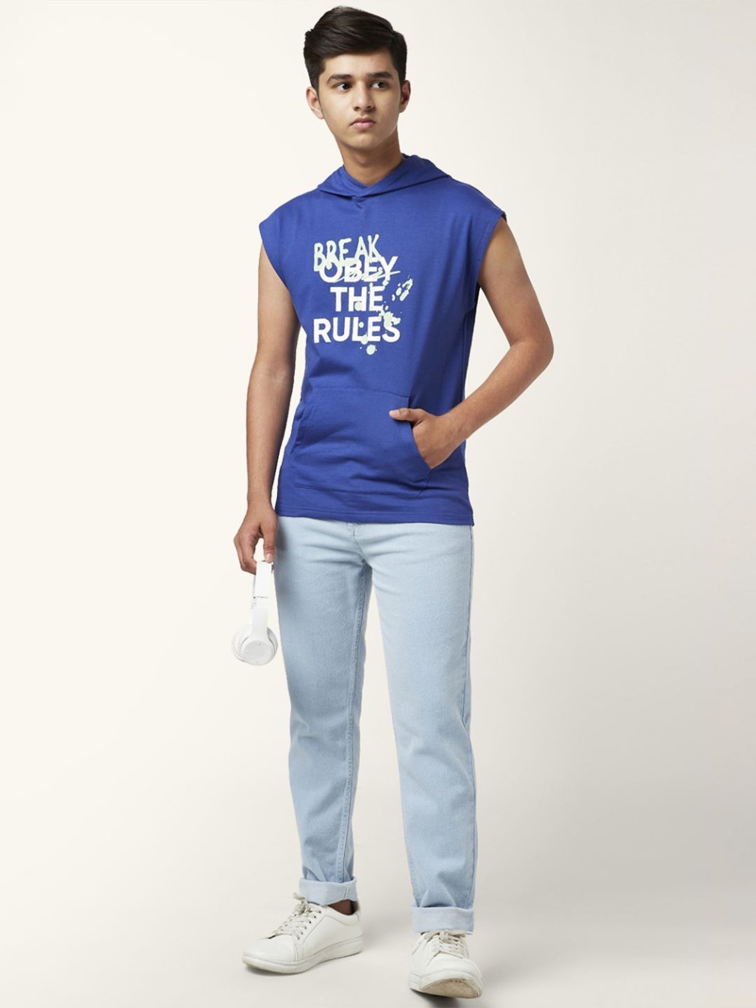 Coolsters by Pantaloons Kids Navy & White Cotton Printed T-Shirt