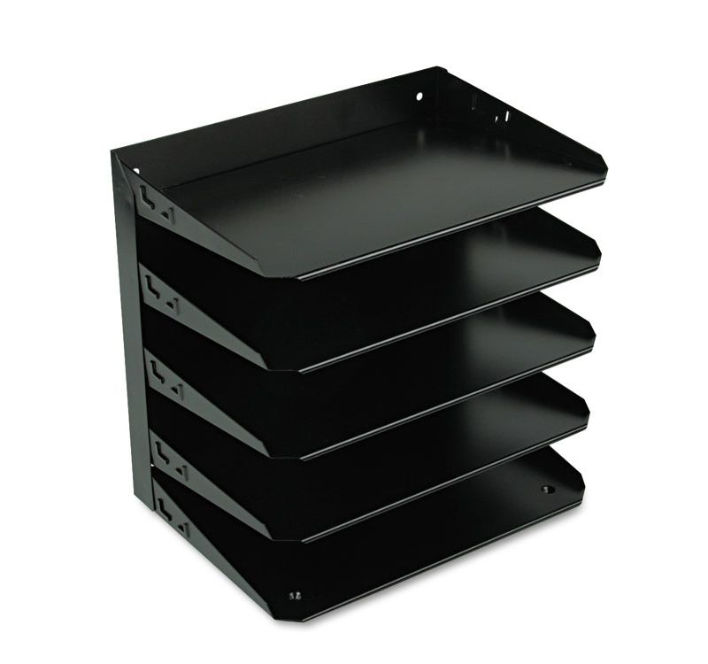 Steelmaster Multi-Tier Horizontal Letter Organizers Five Tier Steel Black 26425L004