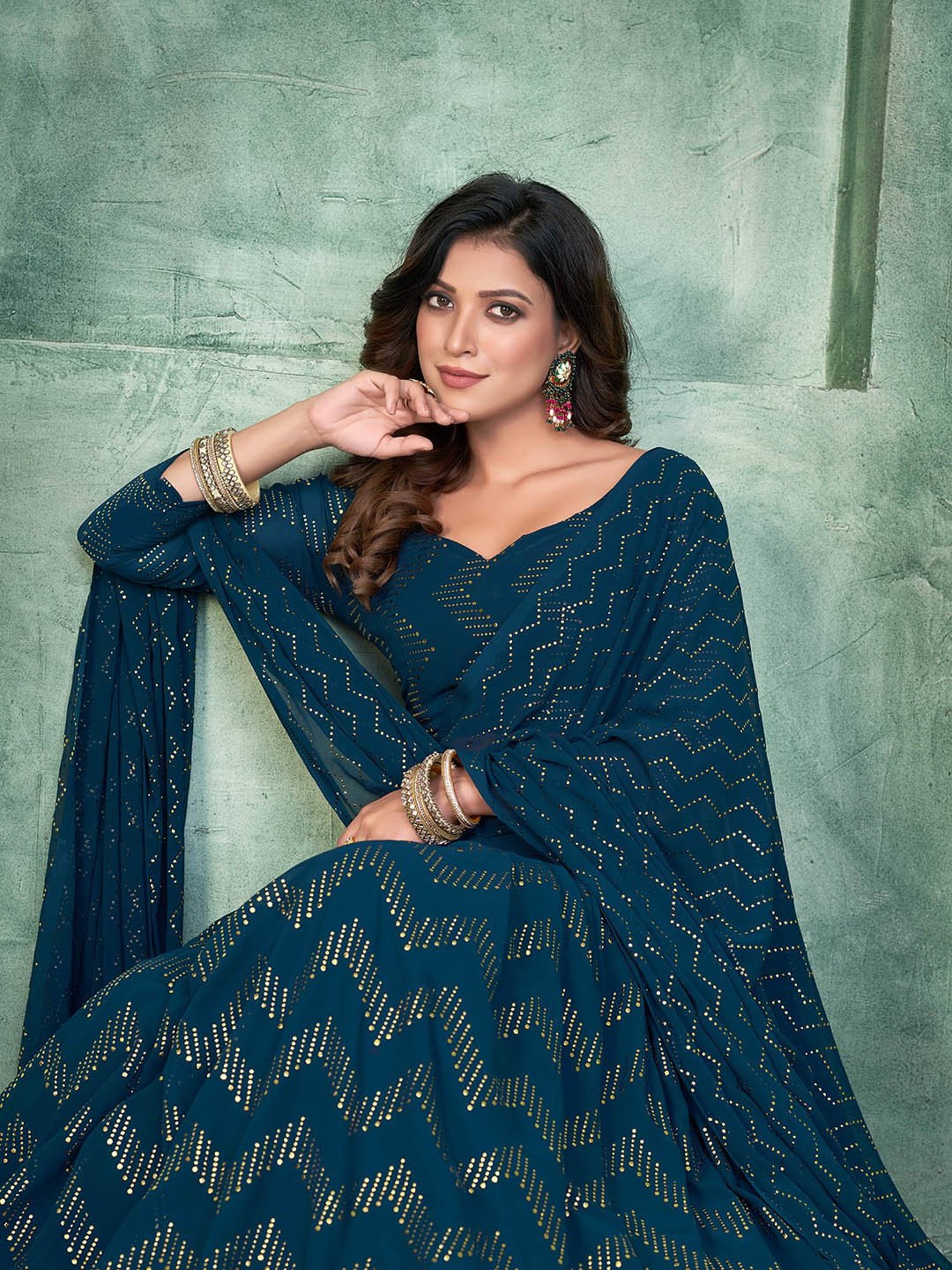 studiorasa Purple Hand Block Print Lehenga Set