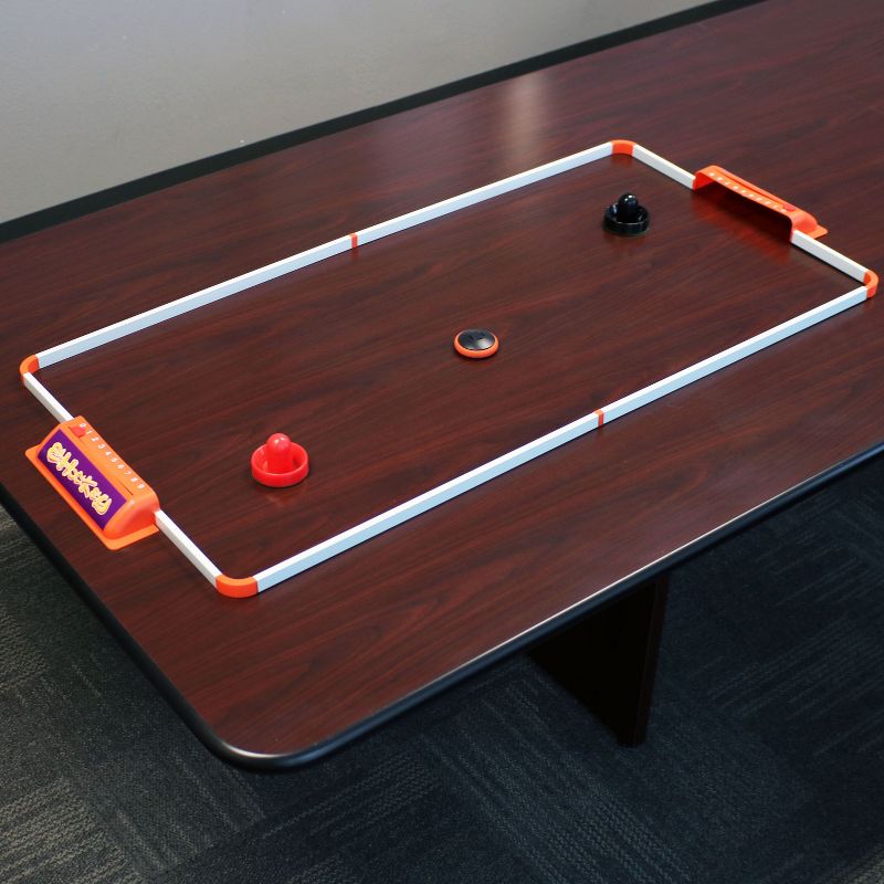 Sunnydaze Indoor Portable Hovering Air Hockey Game Set with Rechargeable Puck and 2 Strikers - 52" - 4pc