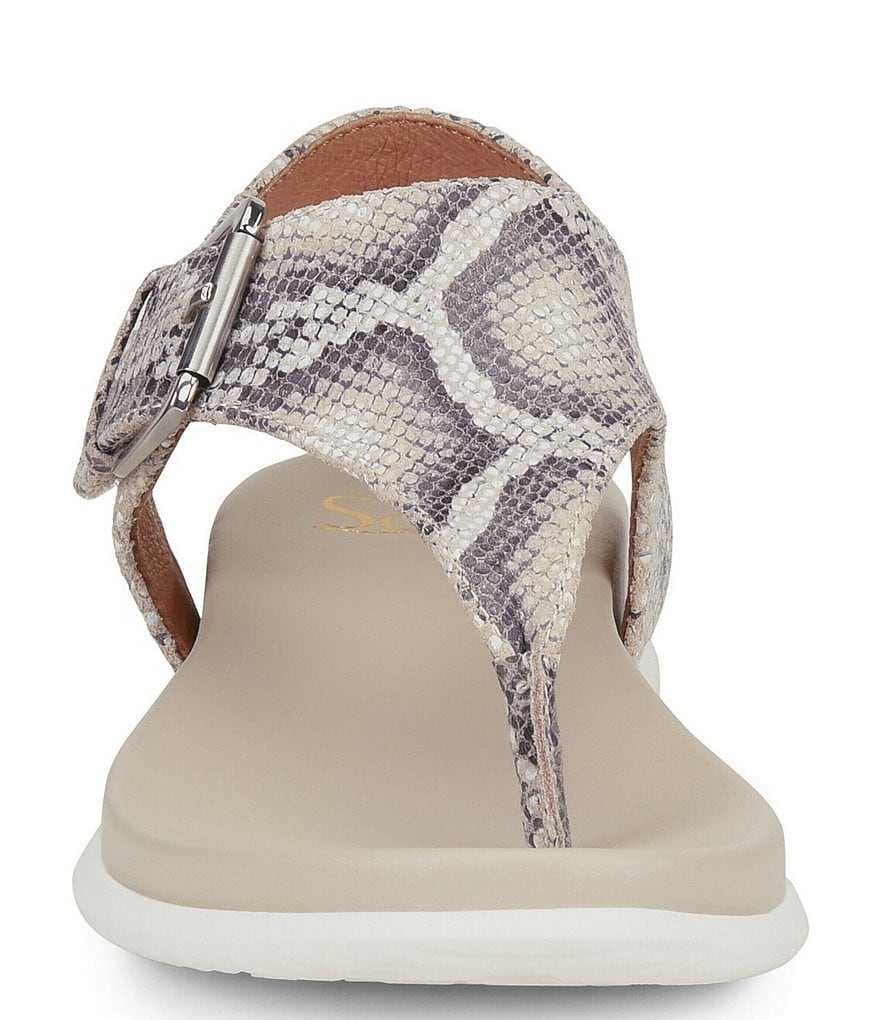Sofft Farlyn Snake Print Leather T-Strap Sandals