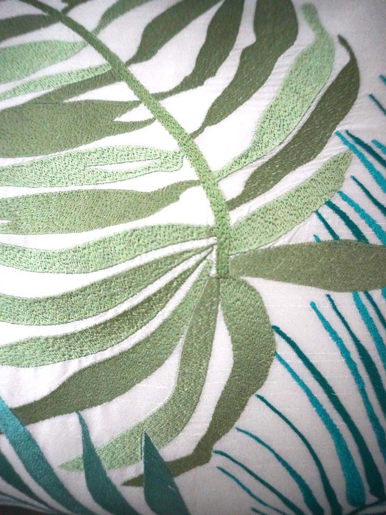 TARA Sparkling Homes Palm Springs Teal Blue & Beige Cotton Cushion Cover - Set of 4