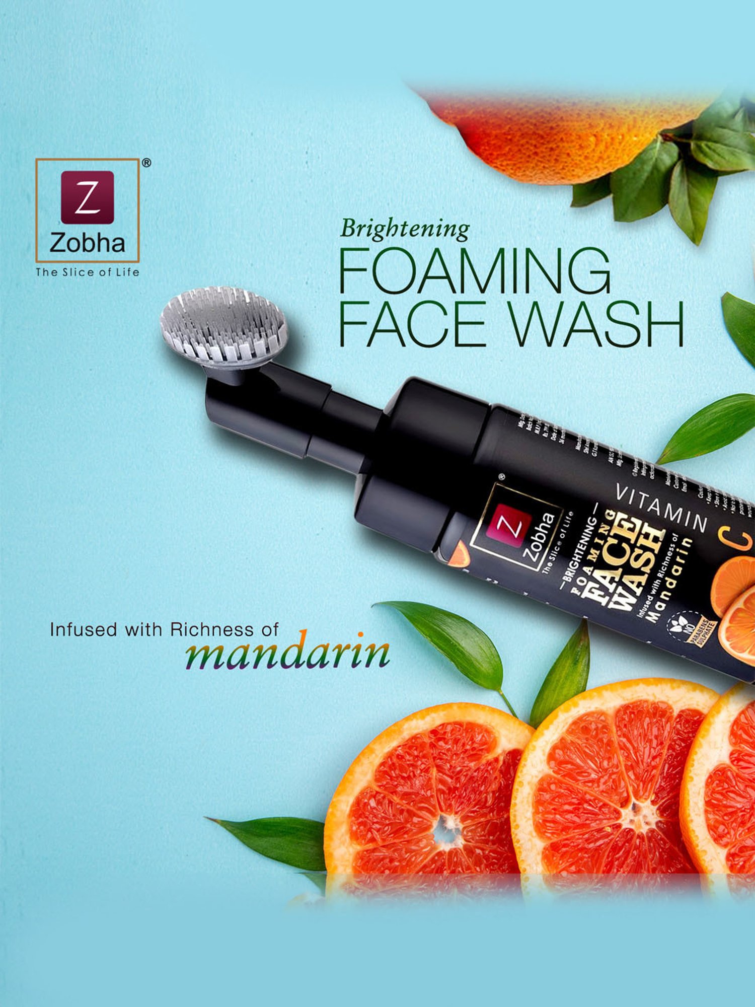 Zobha Mandarin Vitamin C Foaming Face Wash - 150 ml