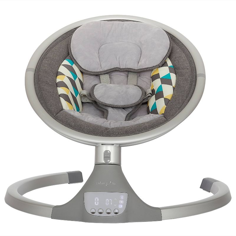 Dream On Me Zazu Cradling Swing - Gray & Blue