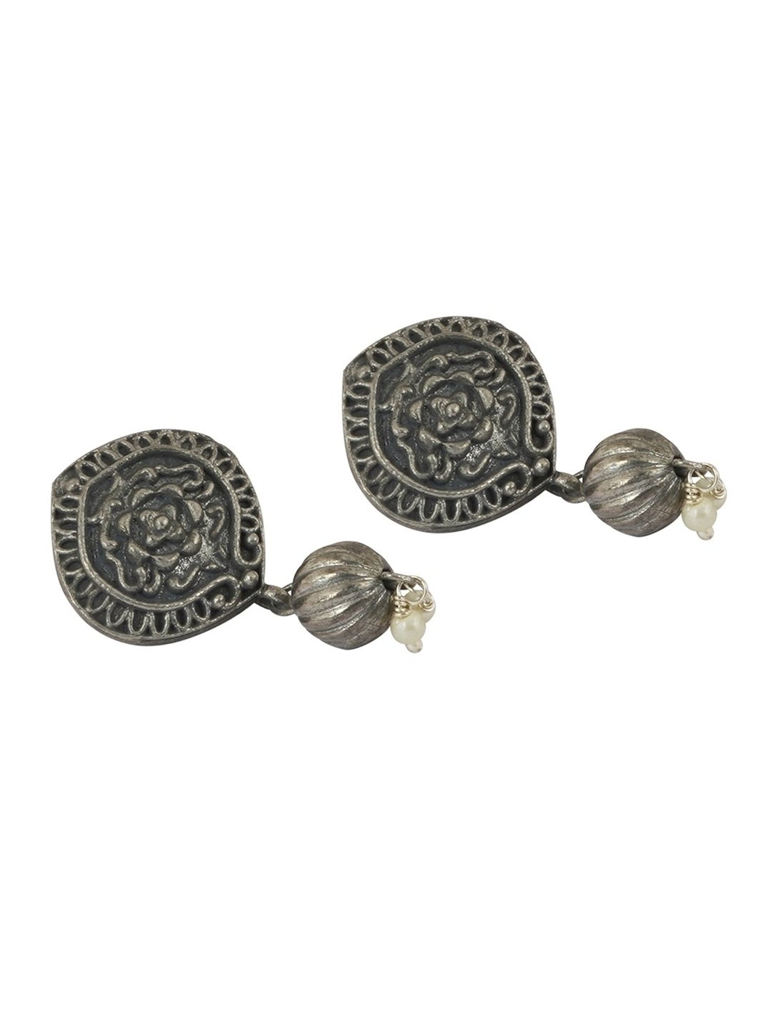 Teejh Ethnic Sajani Silver Oxidized Necklace Set for Women