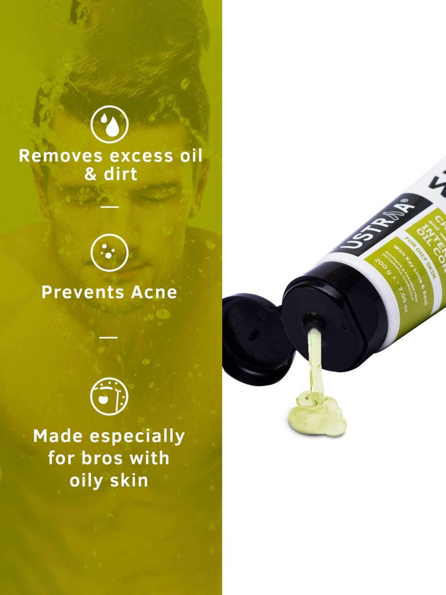 Ustraa Face Wash Oily Skin, Face Mask Oily Skin & DeTan Scrub