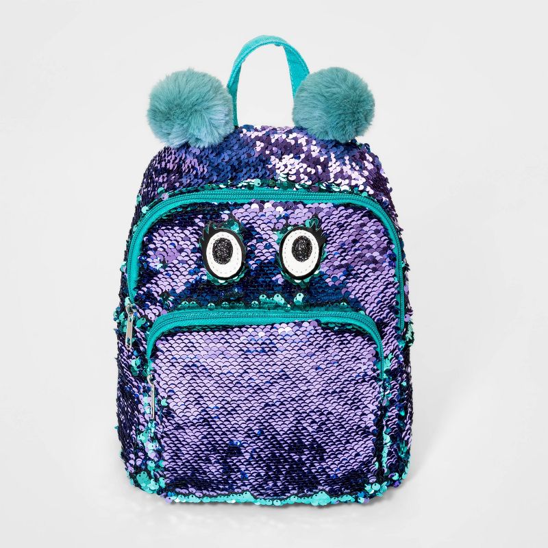 Girls' Flip Sequin Monster Mini Backpack - Cat & Jack™ Blue