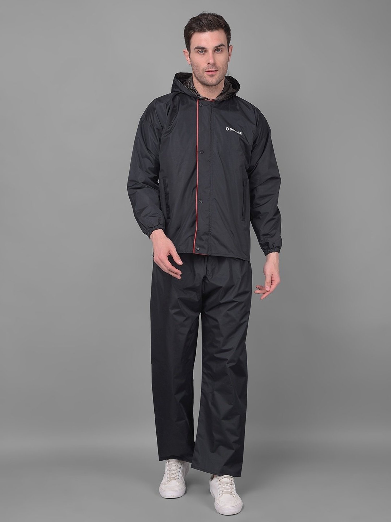 Wildcraft Red & Maroon Regular Fit Colour Block Rainwear Jacket