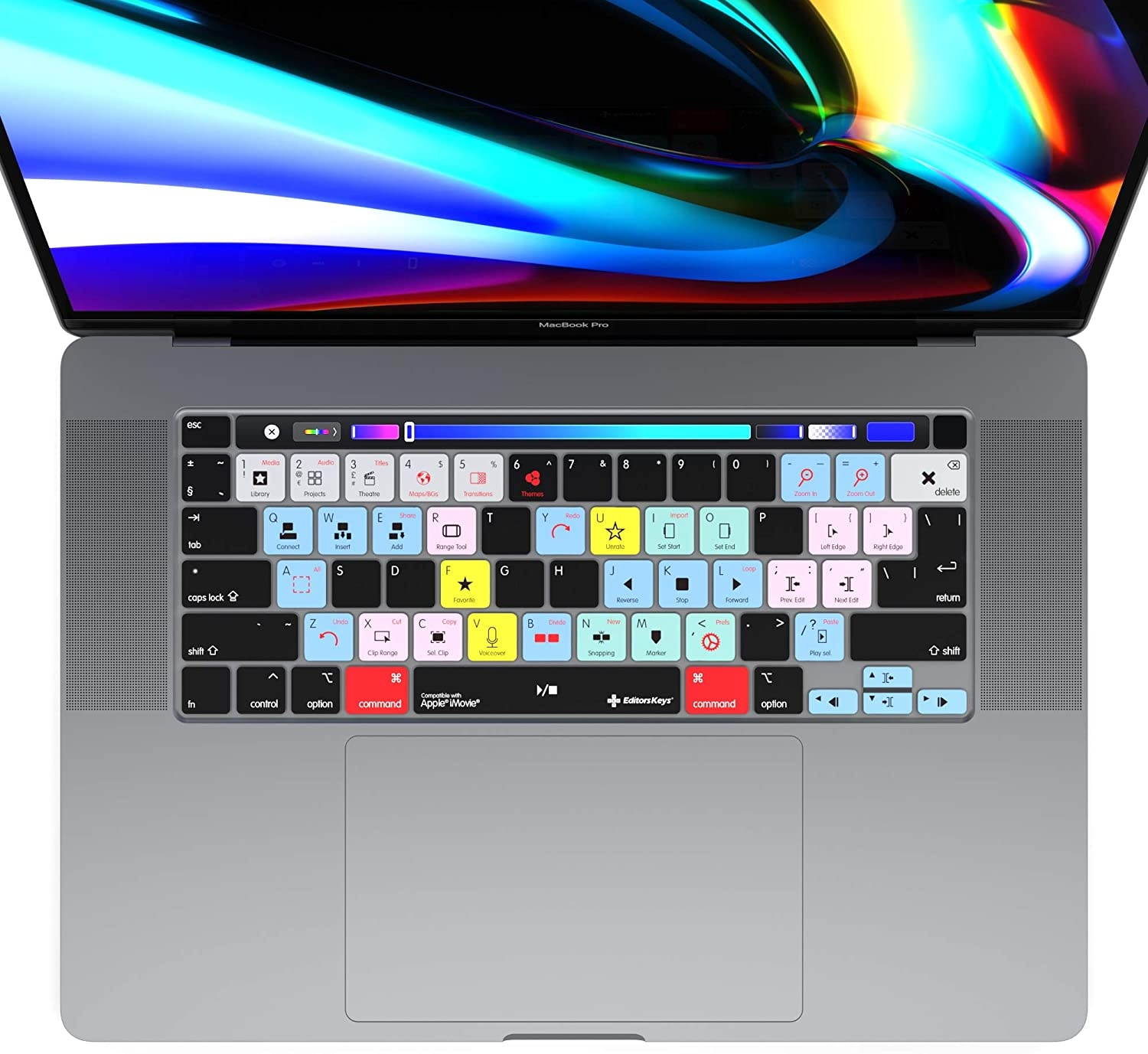 iMovie Keyboard Cover for 13" & 16" MacBook Pro 2020+ | Genuine Shortcut Cover by Editors Keys | Will not fit Other MacBook Models