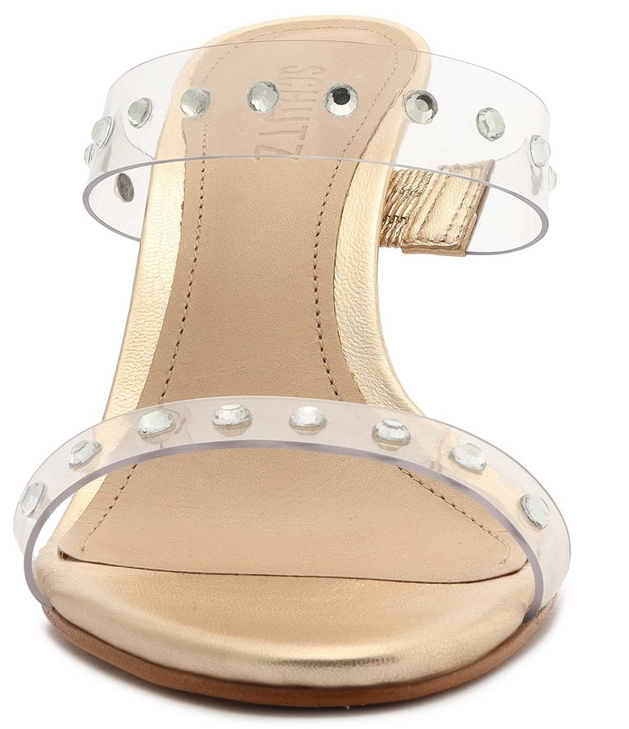 Schutz Ariella Studded Clear Vinyl Dress Slides