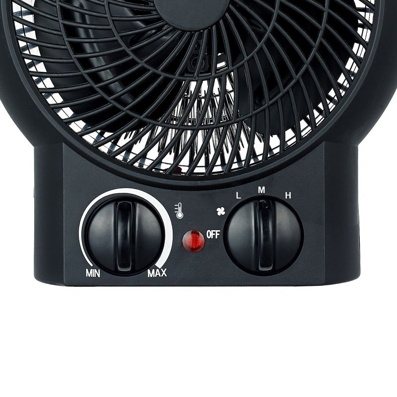 Brentwood 1500W Portable Electric Space Heater and Fan in Black