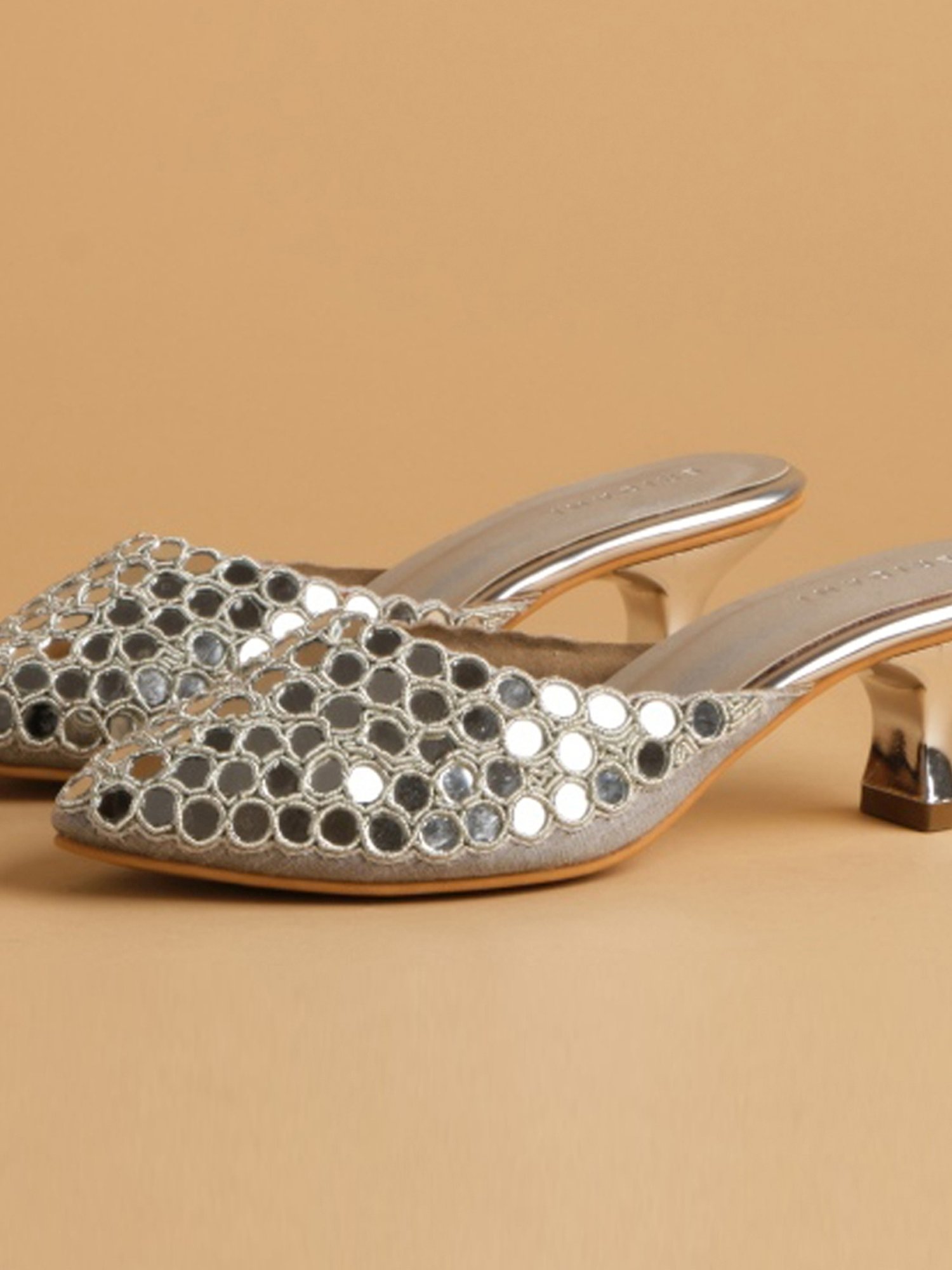 Eridani Women's Anika Silver Mule Shoes