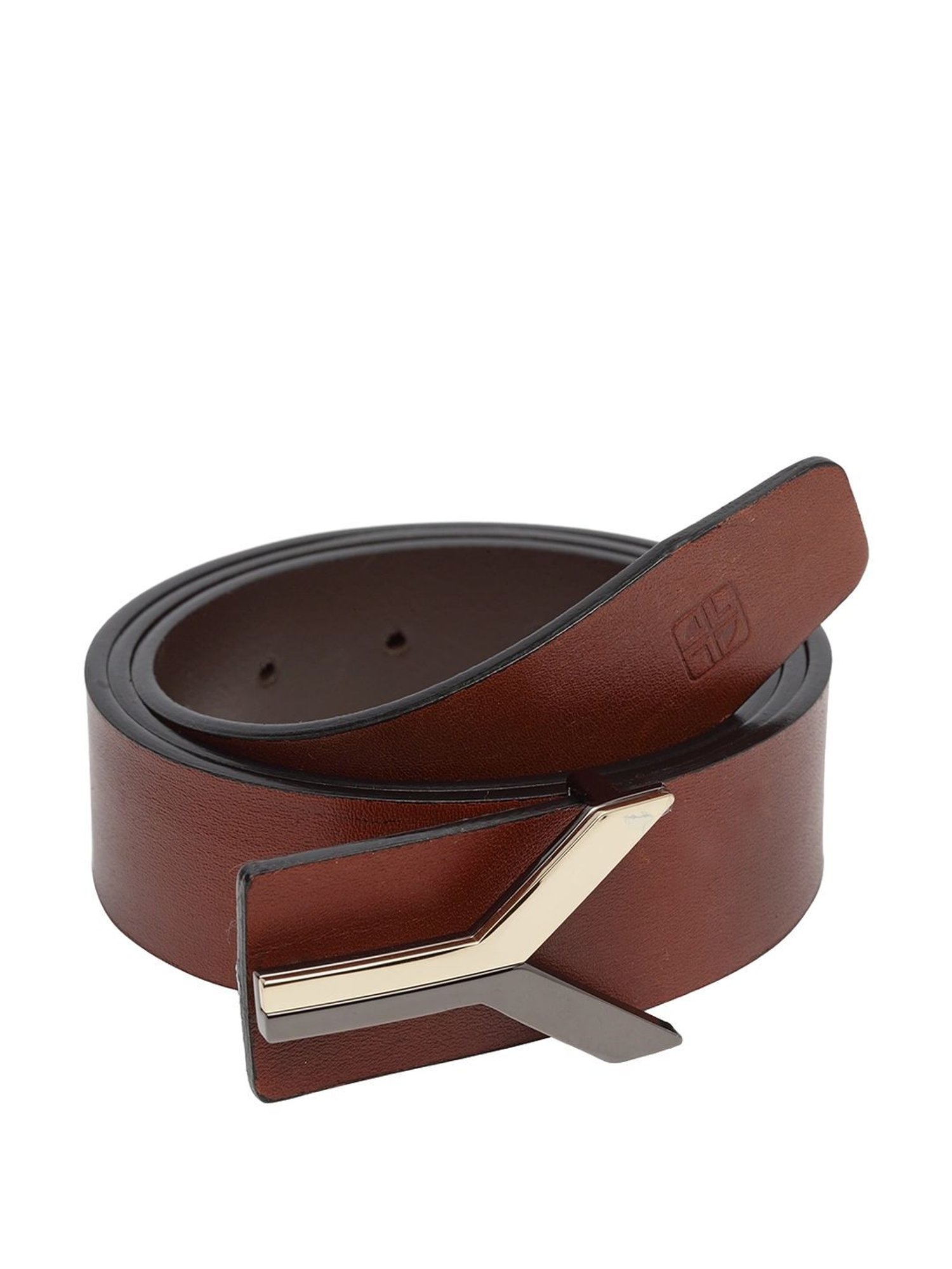 Fossil Julian Black Leather Solid Waist Belt