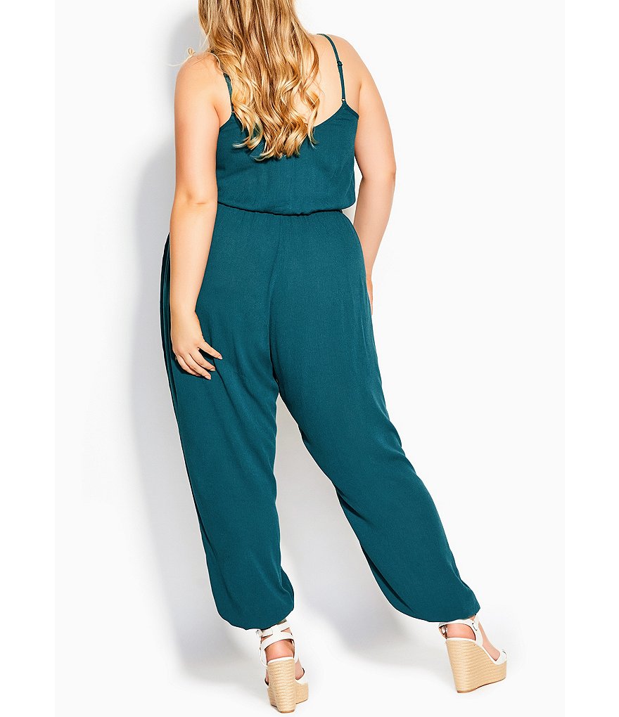 City Chic Plus Size Scoop Neck Villa Capri Sleeveless Jumpsuit