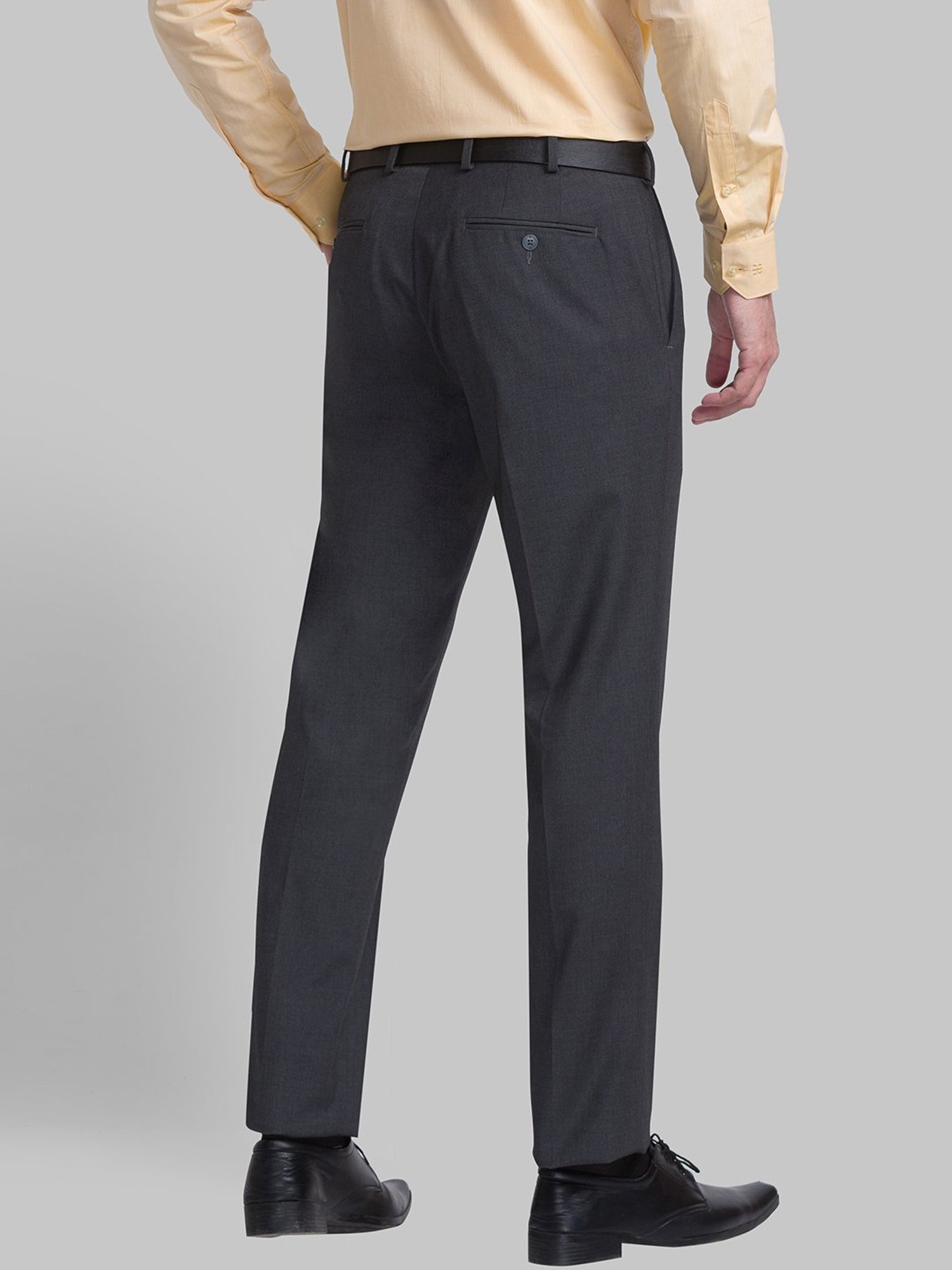 Raymond Grey Regular Fit Trousers