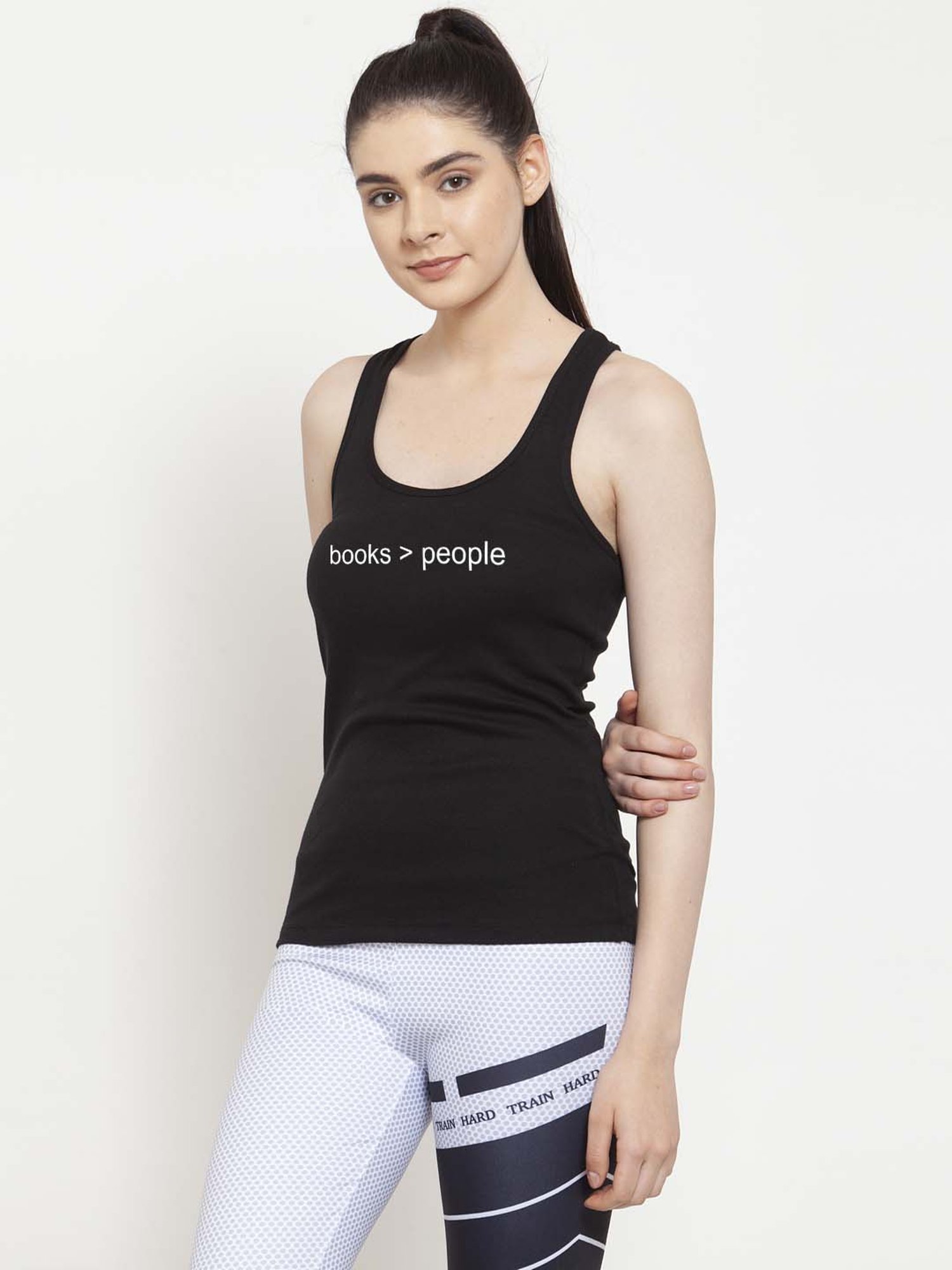 Friskers Black Graphic Print Camisole