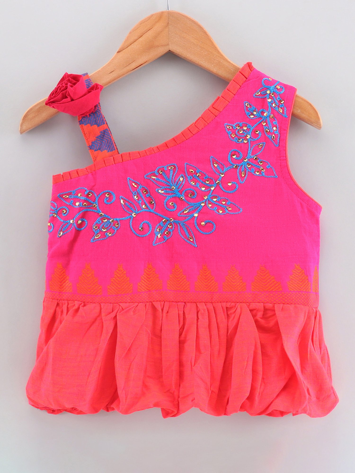 TWISHA Kids Multicolor Embellished Top with Dhoti