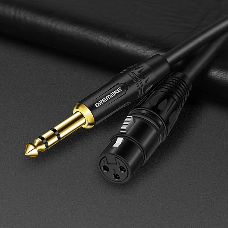 Cable 40 Foot TRS 635mm 14 Inch Male to XLR Female Mic Cable for Amplifier Speakers Black
