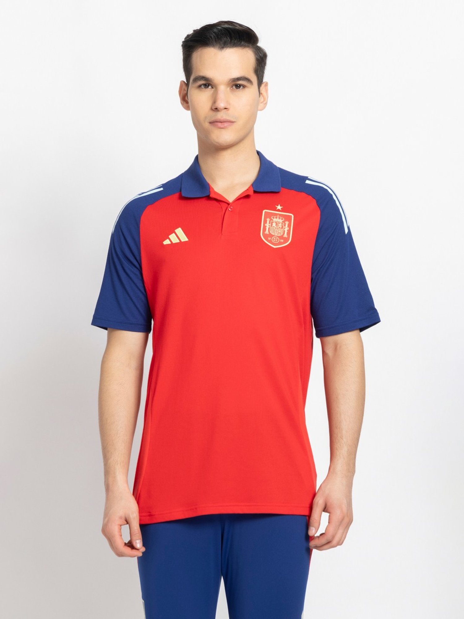 Adidas Red Regular Fit Printed Sports Polo