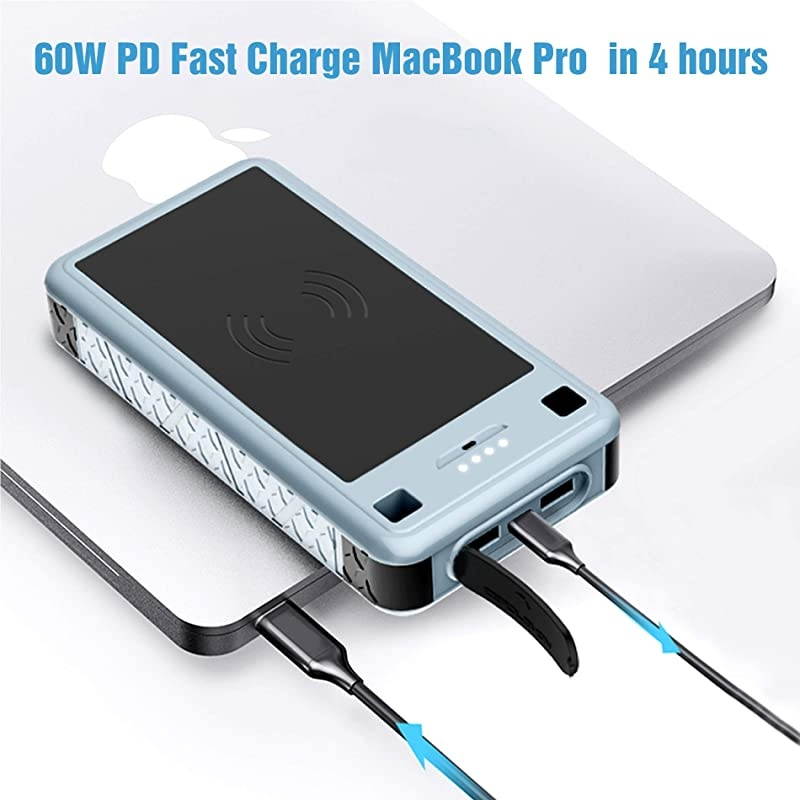 USB C PD Power Bank  WirelessJuice 26800mAh 60W Power Delivery Rugged Wireless External Battery PackQi Wireless Charging Supported for MacBook Nintendo Switch USB C Laptops and More
