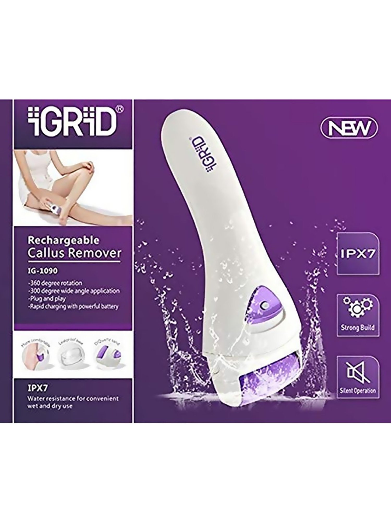 iGRiD IG1090 Rechargeable Callus Remover (White)