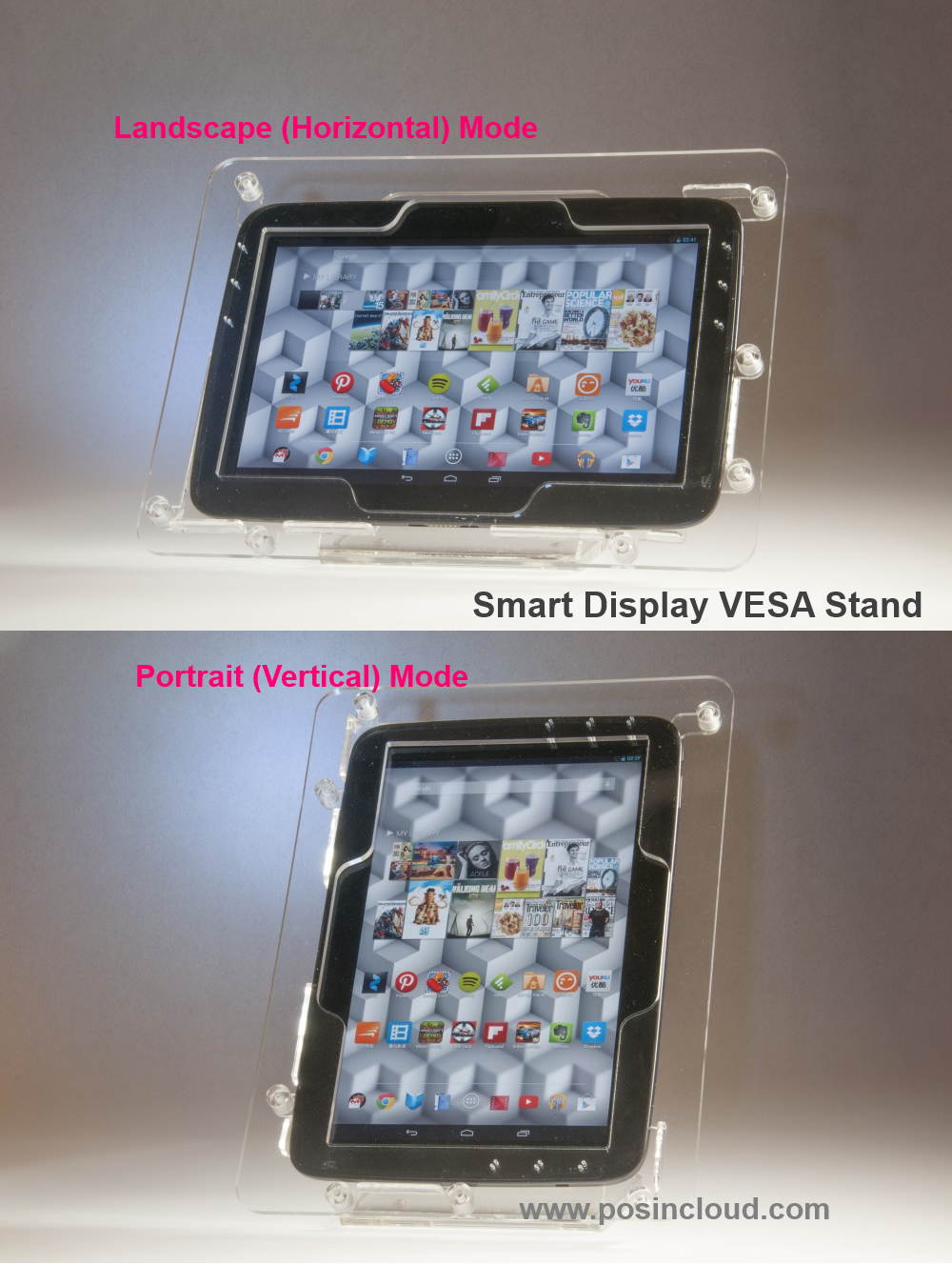 Clear Desktop Security Stand for Samsung Galaxy Tab S 10.5 used as Kiosk, POS, Store Display, Show Display