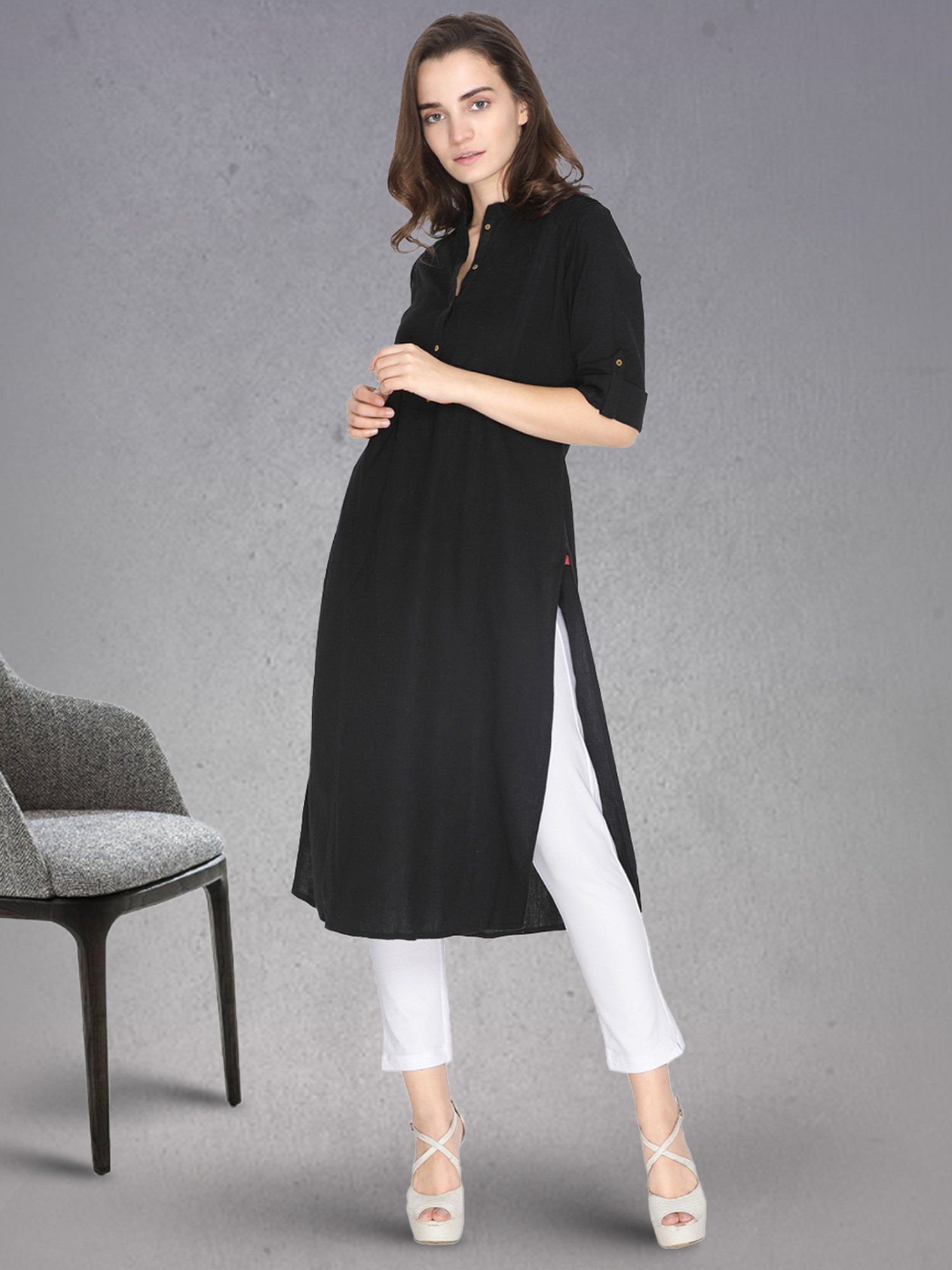 Lyra Maroon & White Cotton Leggings - Pack Of 2