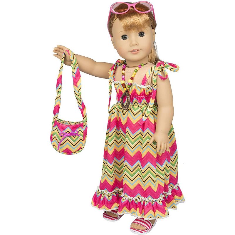 Dress Along Dolly Vacation Beach Maxi Dress Outfit for American Girl Doll
