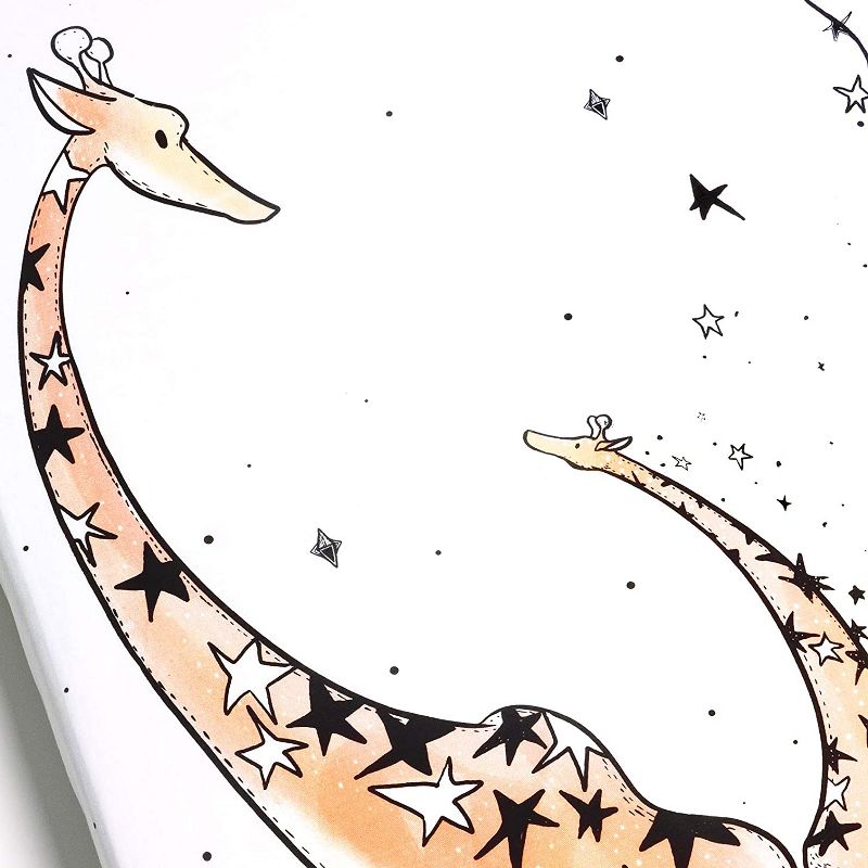 JumpOff Jo Fitted Mini Crib Sheet, Cotton Crib Sheet for Miniature Sized Crib Mattresses, Hypoallergenic and Breathable, 24" x 38", Giraffe & a Calf