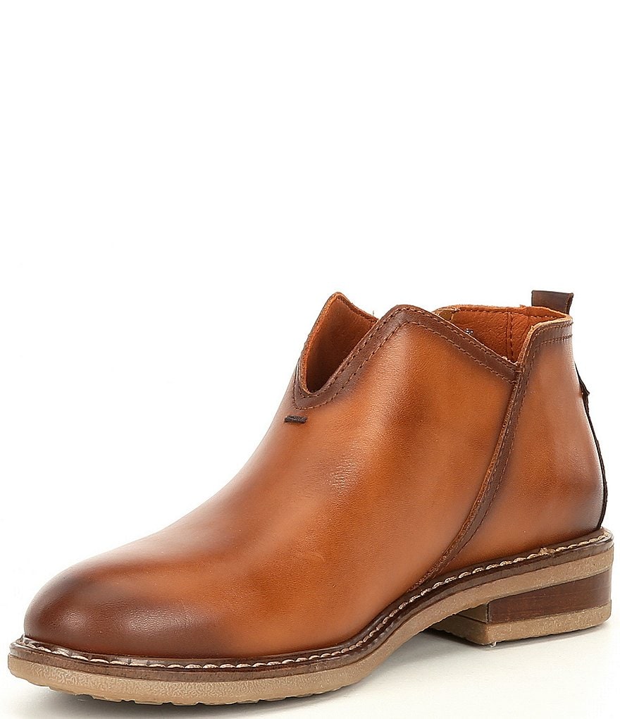 Pikolinos Aldaya Side Zip Leather Block Heel Booties