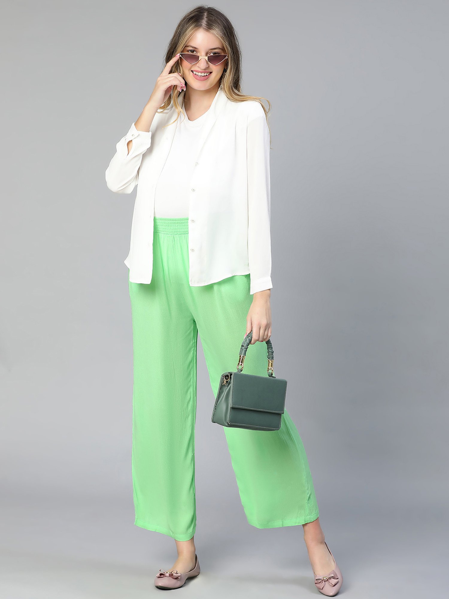 Oxolloxo Green Relaxed Fit Maternity Pants