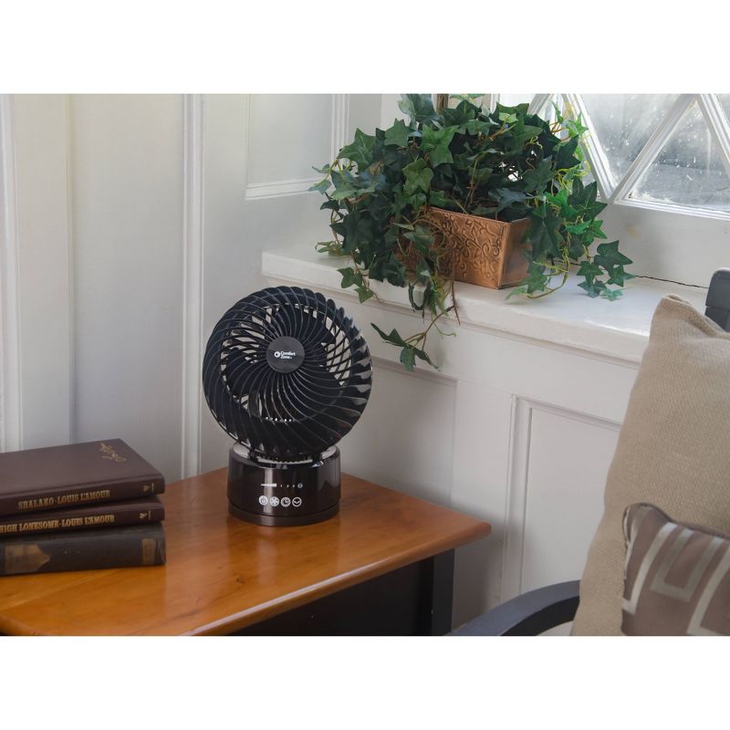 Comfort Zone 6" Oscillating Globe Fan with Remote Black