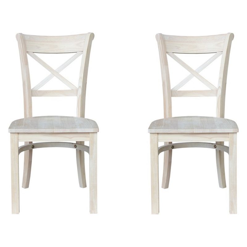 Set Of 2 Charlotte X Back Chair Unfinished - International Concepts