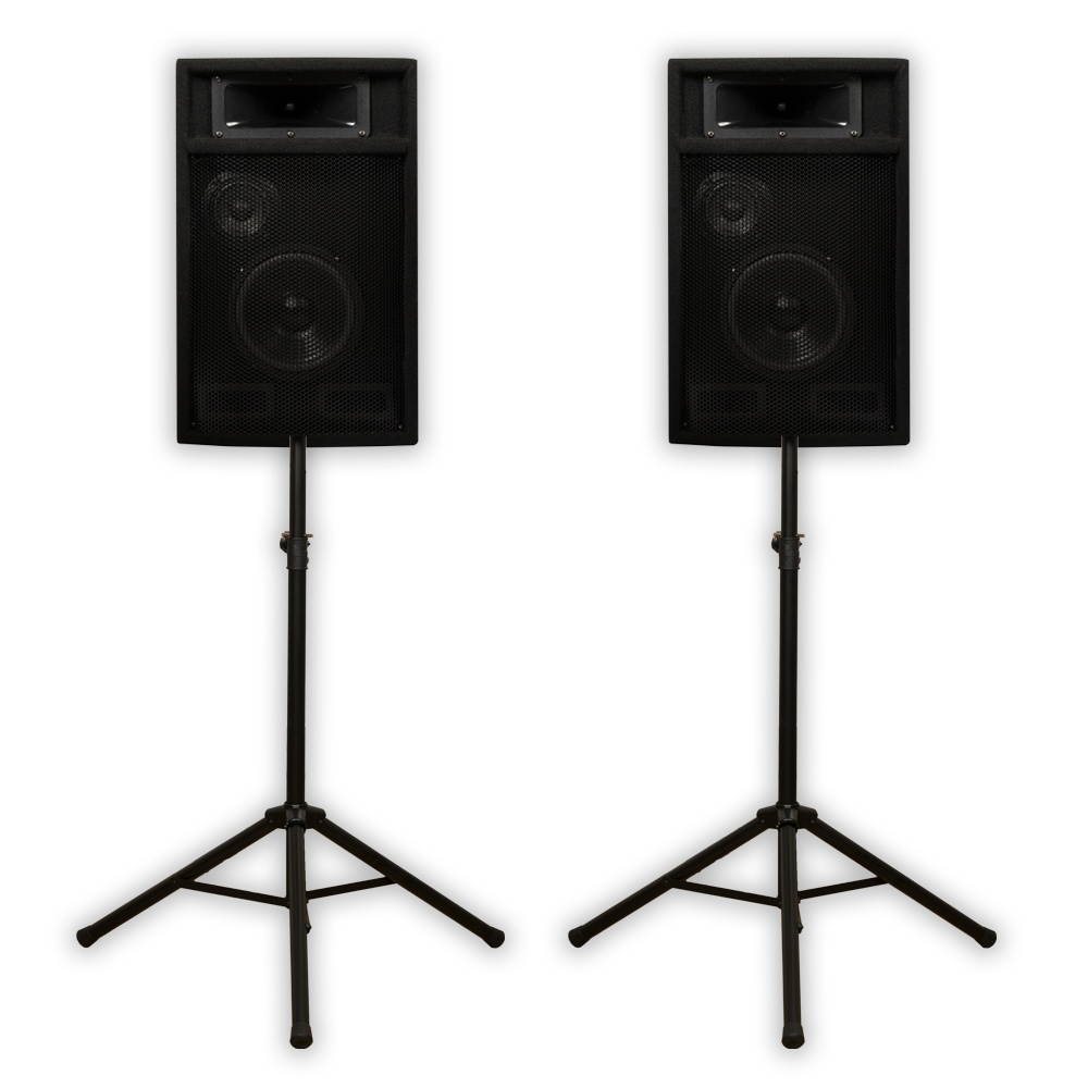 Acoustic Audio PA-365X Passive 6.5" DJ Speakers and Stands PA Karaoke 3-Way Studio Home Audio